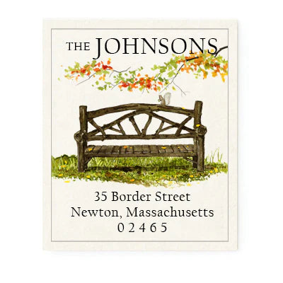 Return Address Label - Central Park Bench