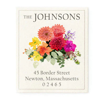 Return Address Label - Dahlias