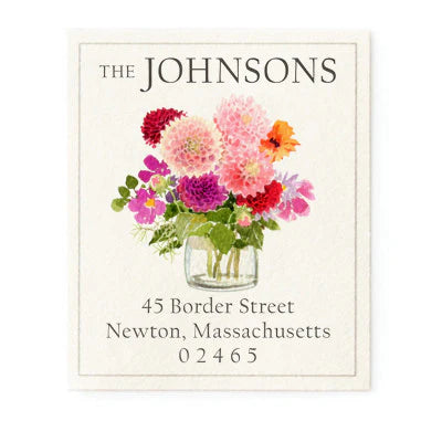 Return Address Label - Autumn Dahlias