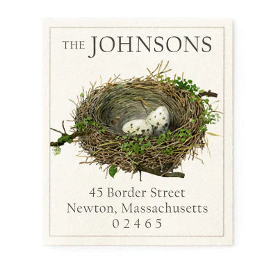 Return Address Label - Bird Nest