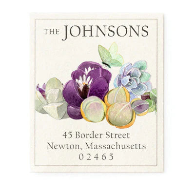 Return Address Label - Echeveria