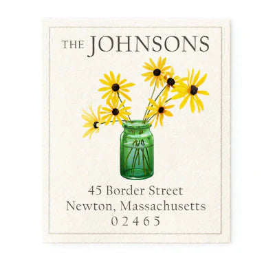 Return Address Label - Black Eyed Susans