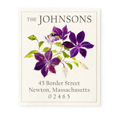 Return Address Label - Grape Clematis