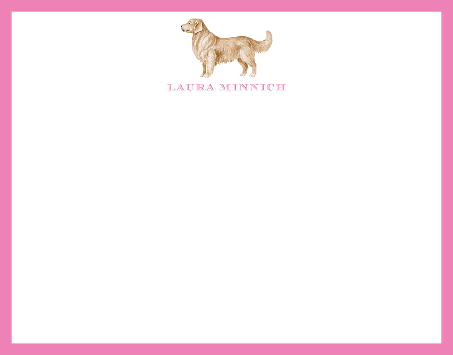 Mimi Paper Flat Note Personalized - Golden Retriever