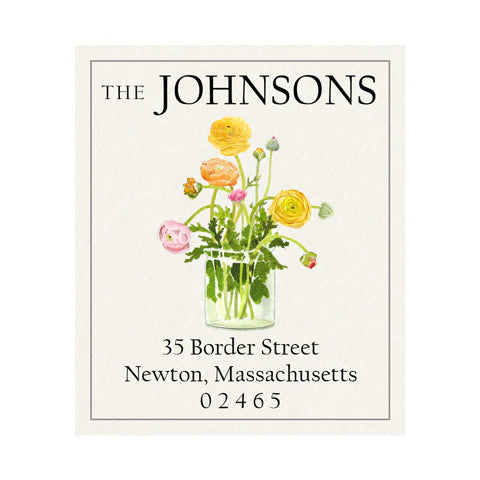 Return Address Label - Just Picked Ranunculus