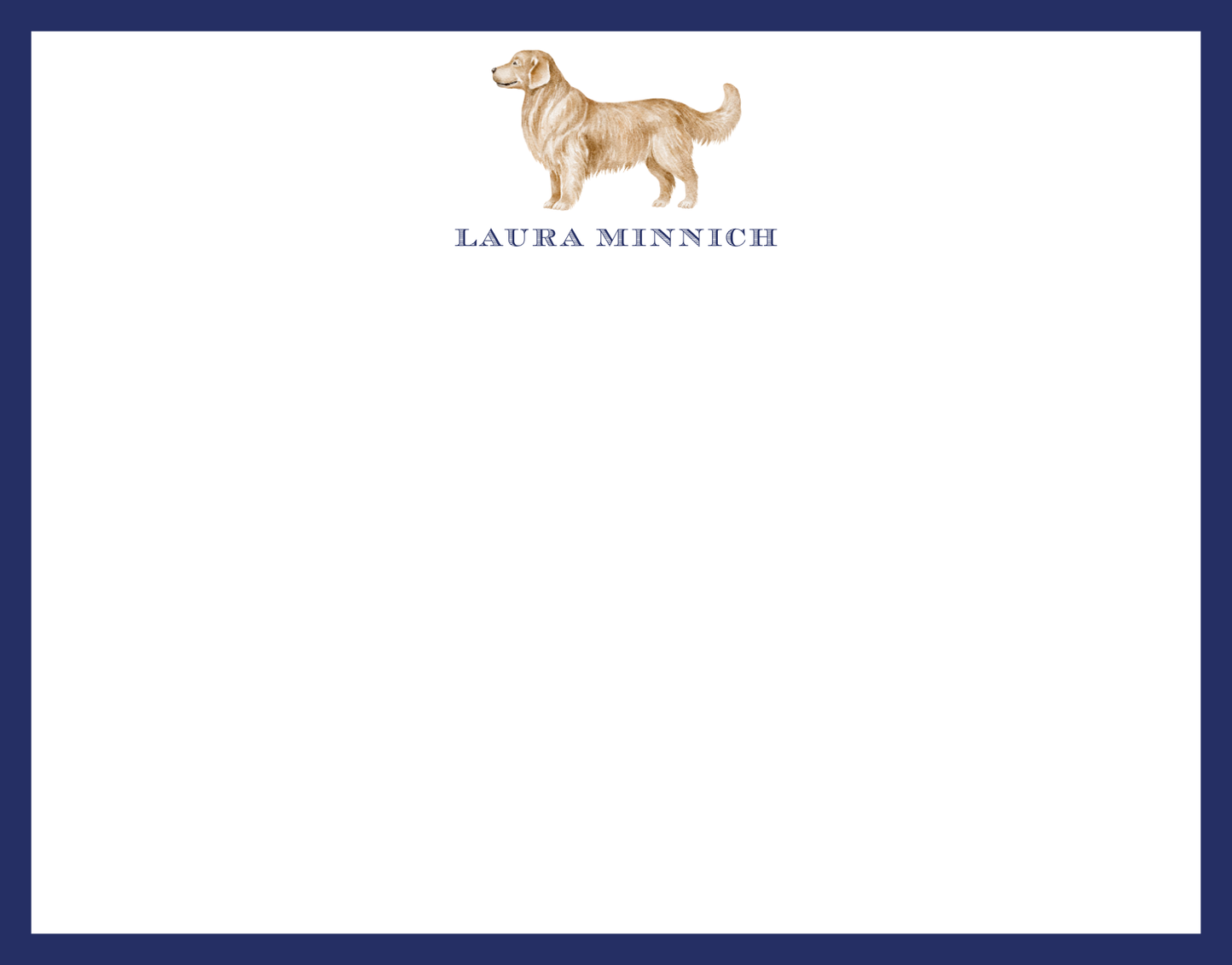 Mimi Paper Flat Note Personalized - Golden Retriever