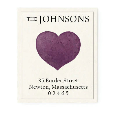 Return Address Label - Heart Plum