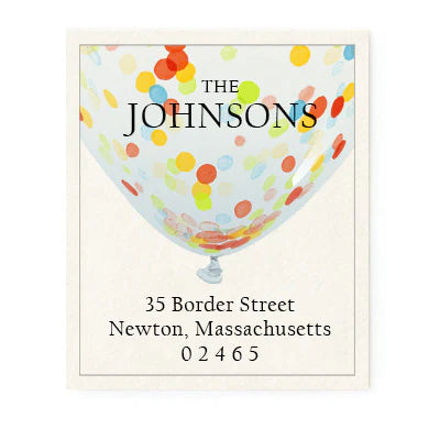 Return Address Label - Balloon Confetti