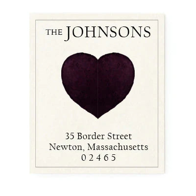Return Address Label - Black Heart