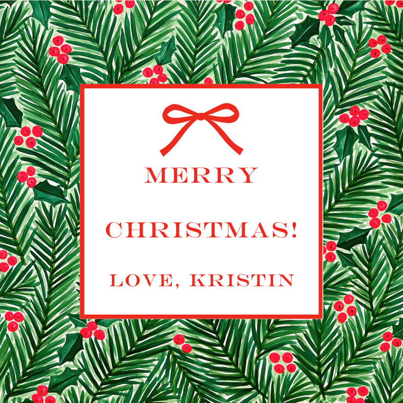 Mimi Paper Holiday Sticker - Watercolor Holly