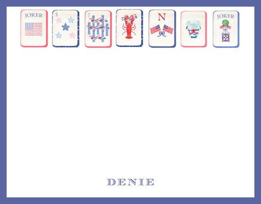 Mimi Paper Flat Note Personalized - Mahjong Patriotic
