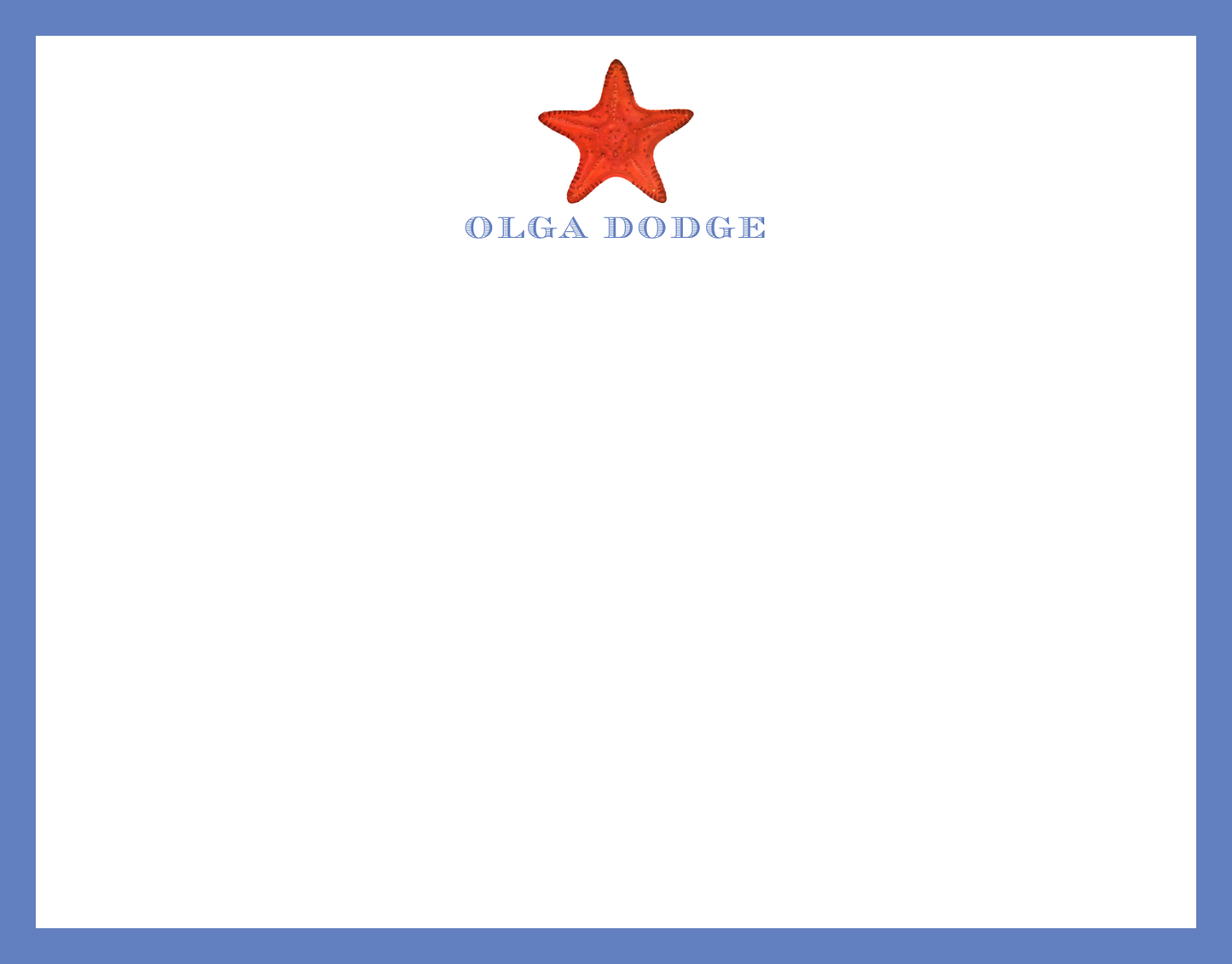 Mimi Paper Flat Note Personalized - Starfish