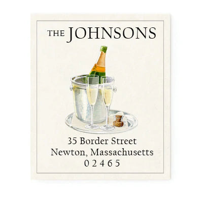 Return Address Label - Champagne Bucket