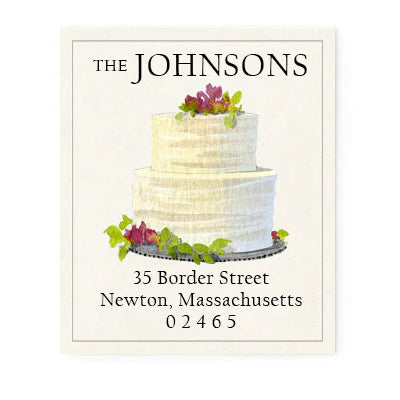Return Address Label - Cream Tiered Cake
