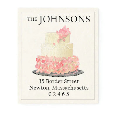 Return Address Label - Cake Rose Tiered