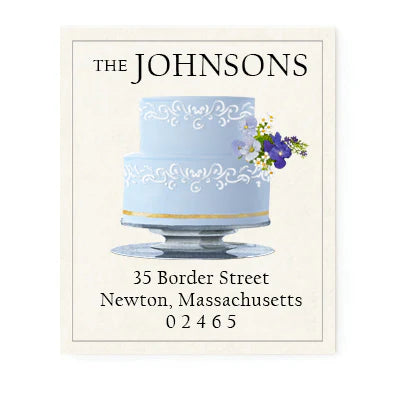 Return Address Label - Cake Blue Tiered