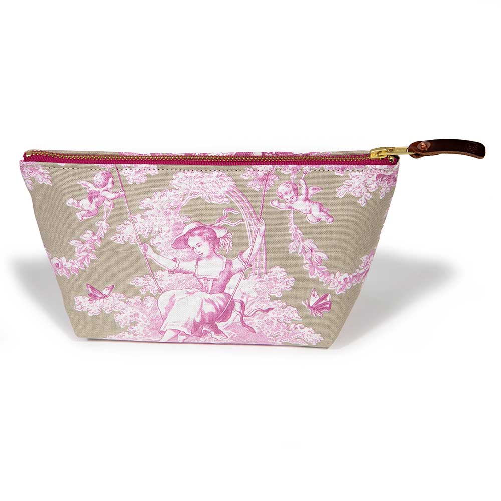 Sand & Rose Toile Travel Clutch