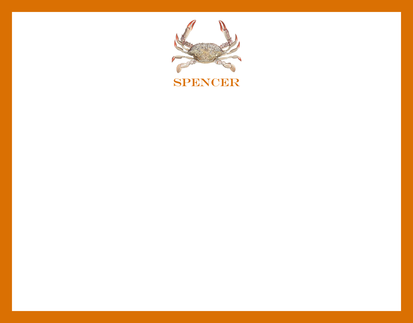 Mimi Paper Flat Note Personalized - Brown Crab