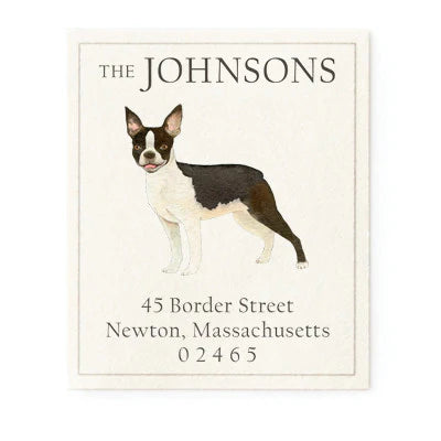 Return Address Label - Boston Terrier