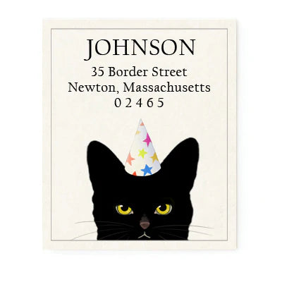 Return Address Label - Party Cat