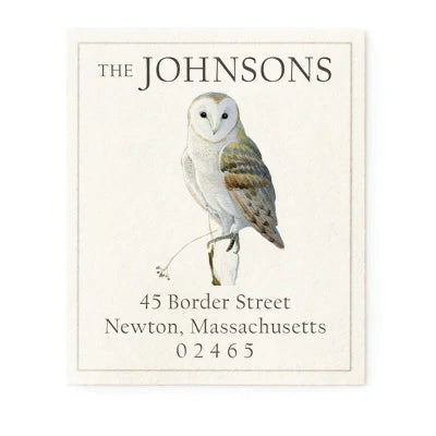 Return Address Label - Winter Bard Owl