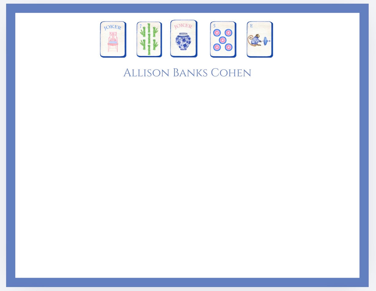 Mimi Paper Flat Note Personalized - Mahjong Blues 2