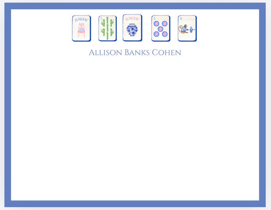 Mimi Paper Flat Note Personalized - Mahjong Blues 2