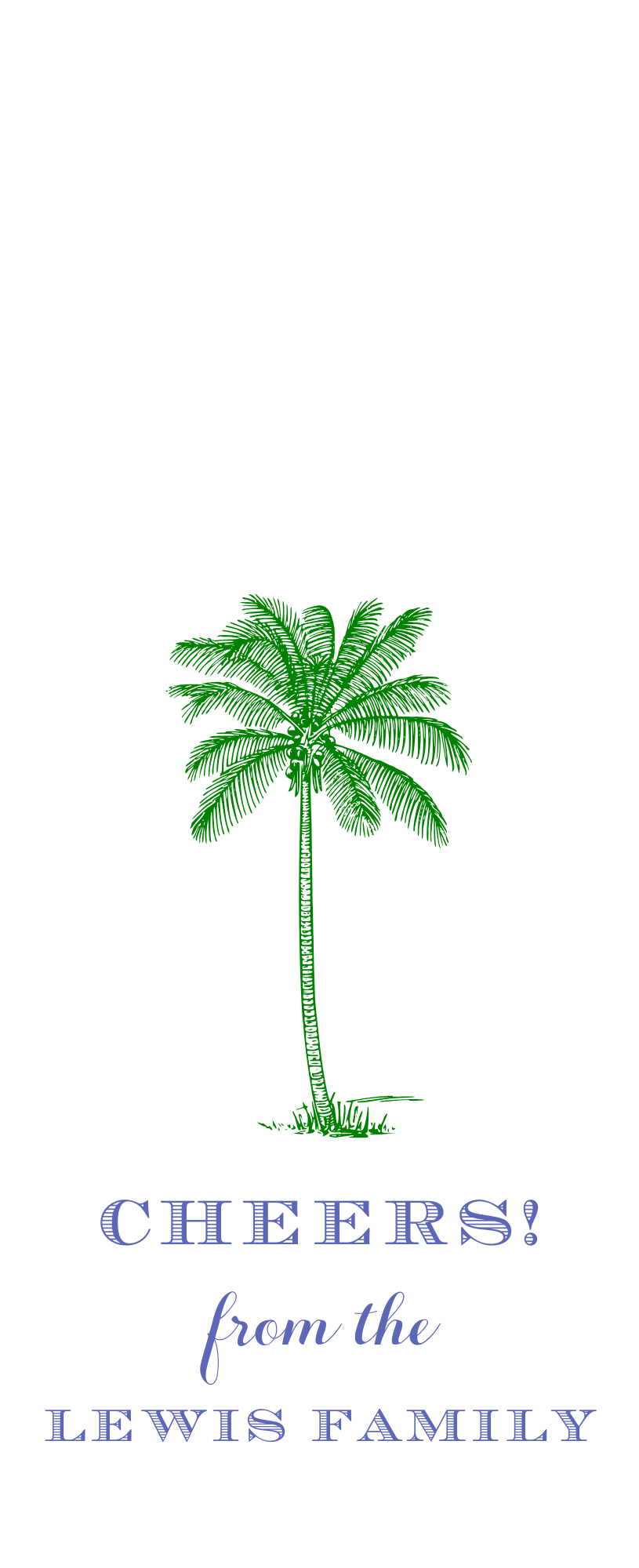 Mimi Paper Wine Tag Personalized - Palm Tree