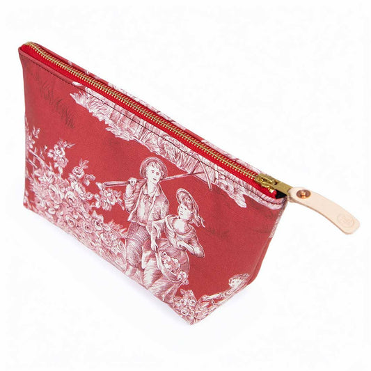 Toile Travel Clutch - Scarlet