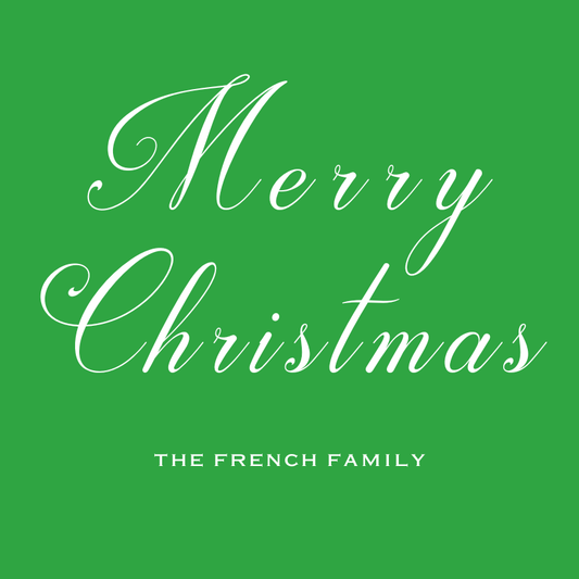 Mimi Paper Holiday Sticker - Fancy Script Green