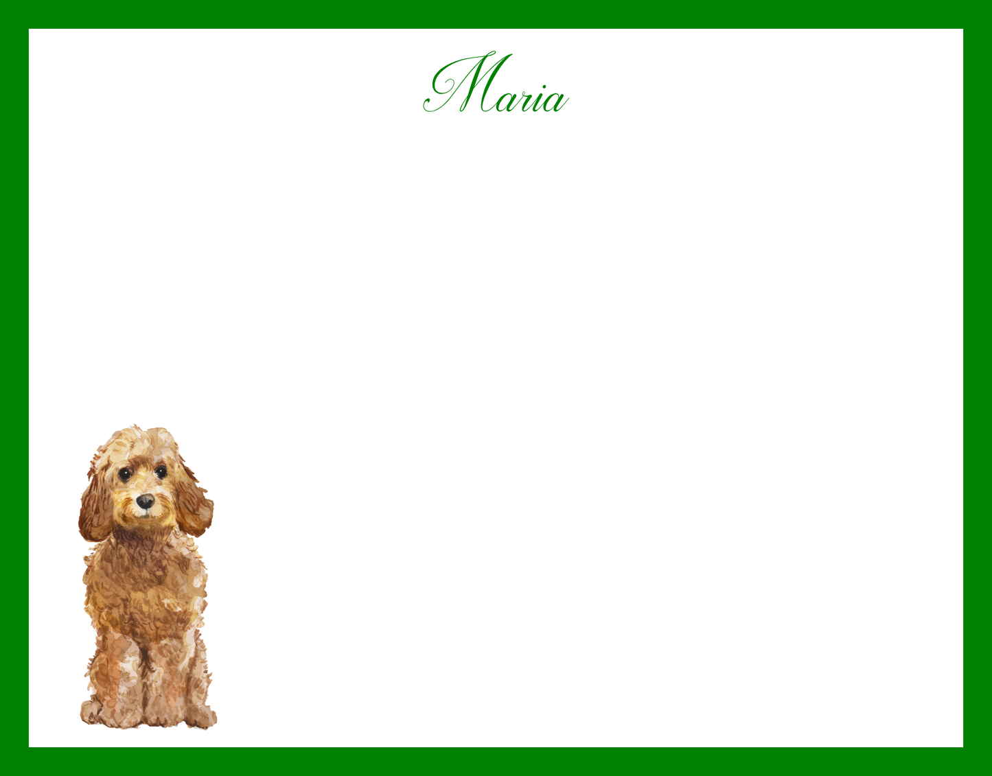 Mimi Paper Flat Note Personalized - Golden Doodle