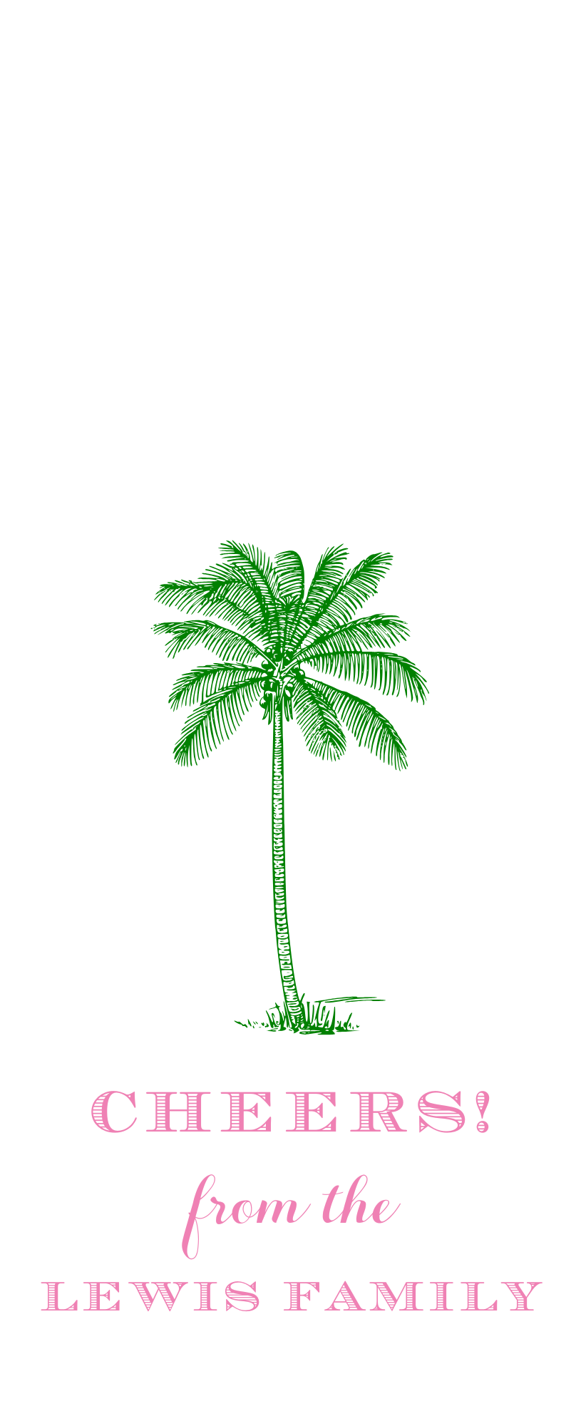 Mimi Paper Wine Tag Personalized - Palm Tree