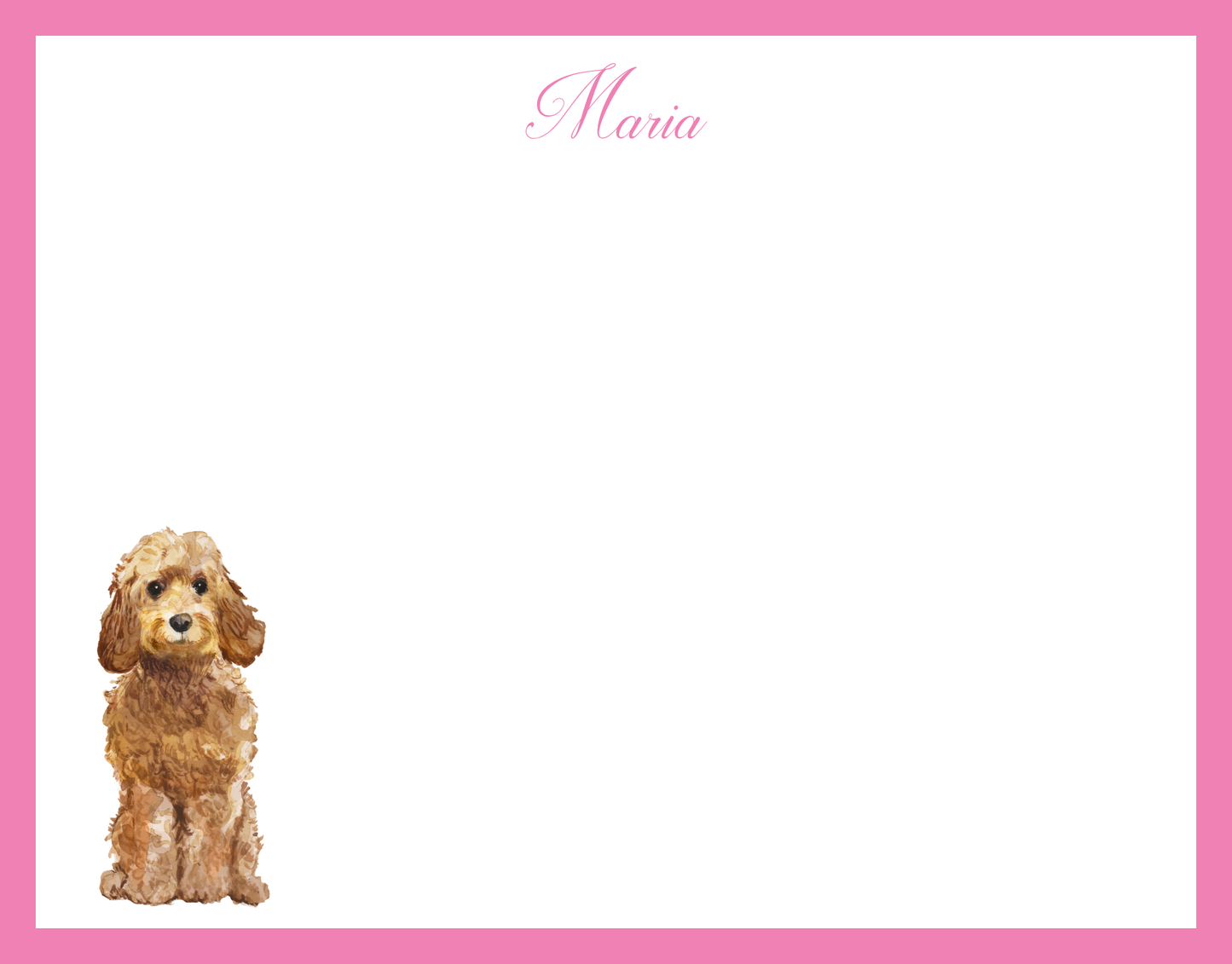 Mimi Paper Flat Note Personalized - Golden Doodle