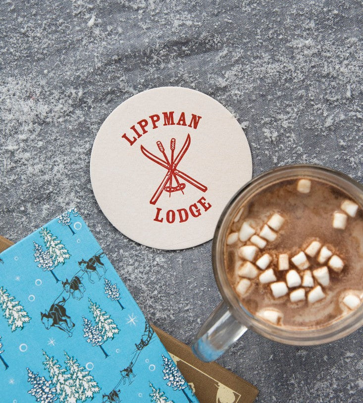 Letterpress Coaster - Skis