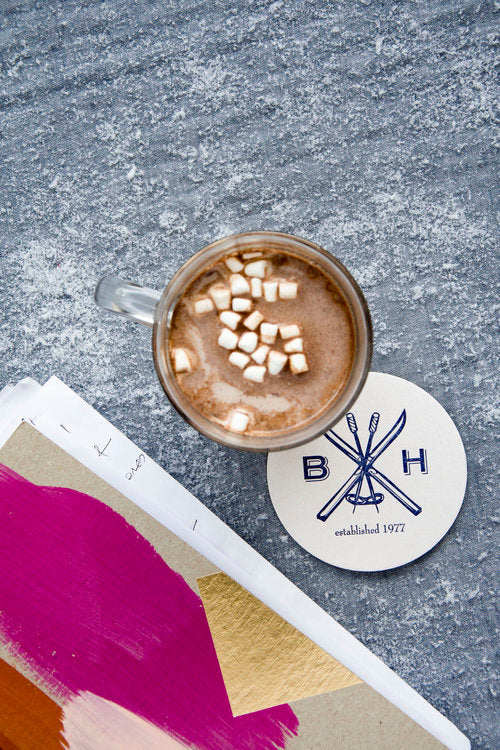 Letterpress Coaster - Skis