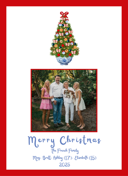 Mimi Paper Holiday Photo Card - Chinoiserie Tree