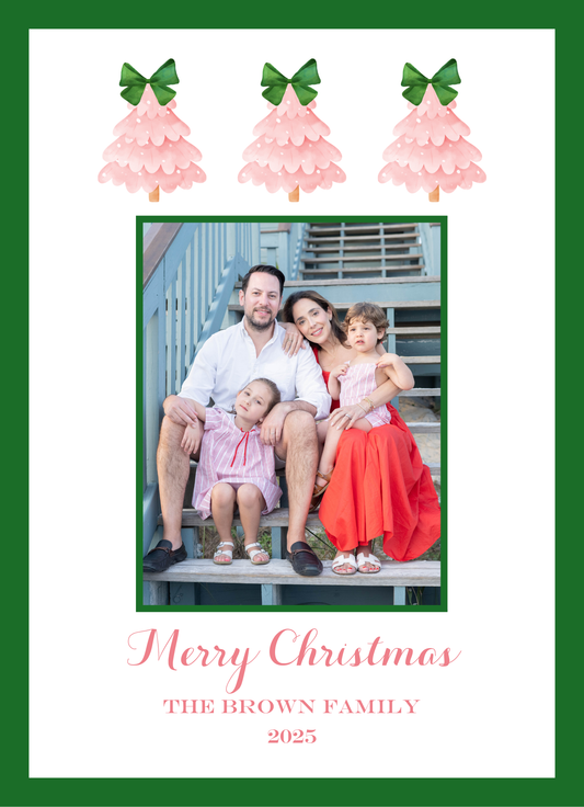 Mimi Paper Holiday Photo Card - Three Trees and Bows