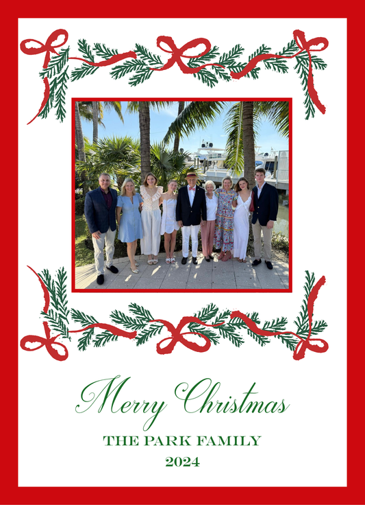 Mimi Paper Holiday Photo Card - Garlands and Bows