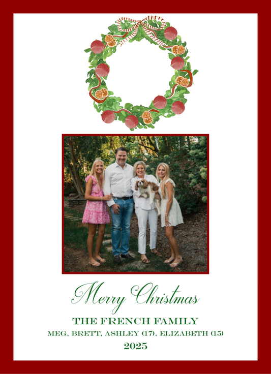 Mimi Paper Holiday Photo Card - Holiday Fruit Wreath