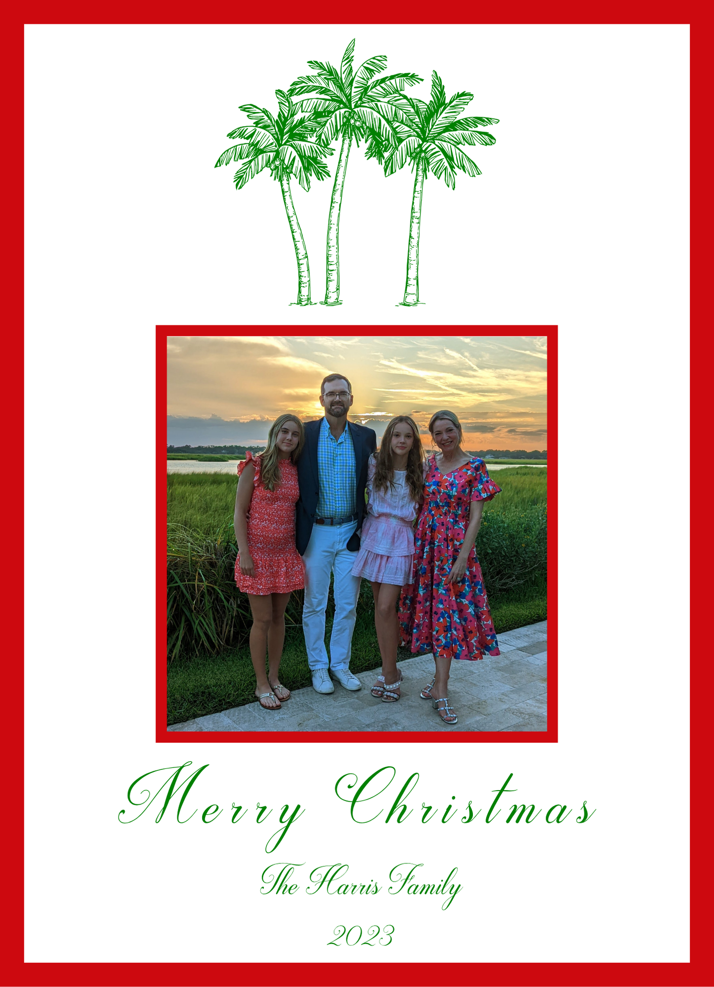 Mimi Paper Holiday Photo Card - Christmas Palms