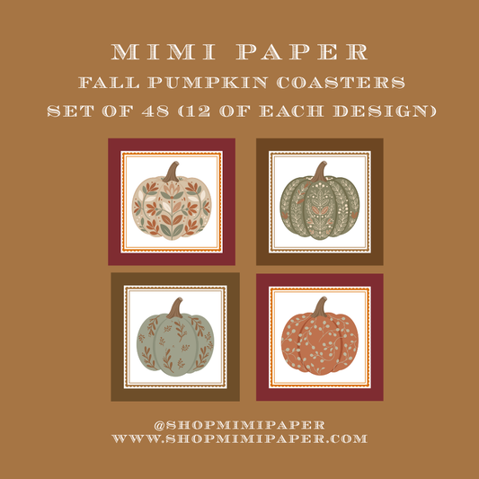 Mimi Paper Coasters - Fall Pumpkins