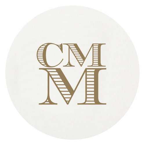 Letterpress Coaster - M13 Stacked Initials