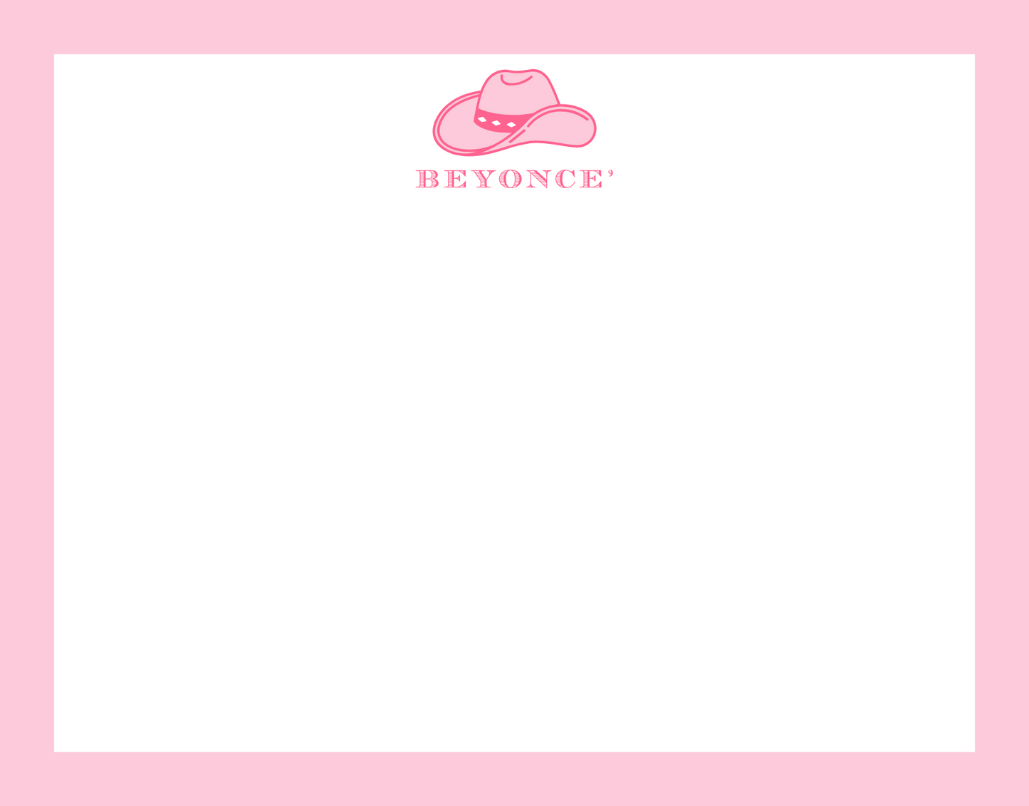 Mimi Paper Flat Note Personalized - Cowgirl Hat