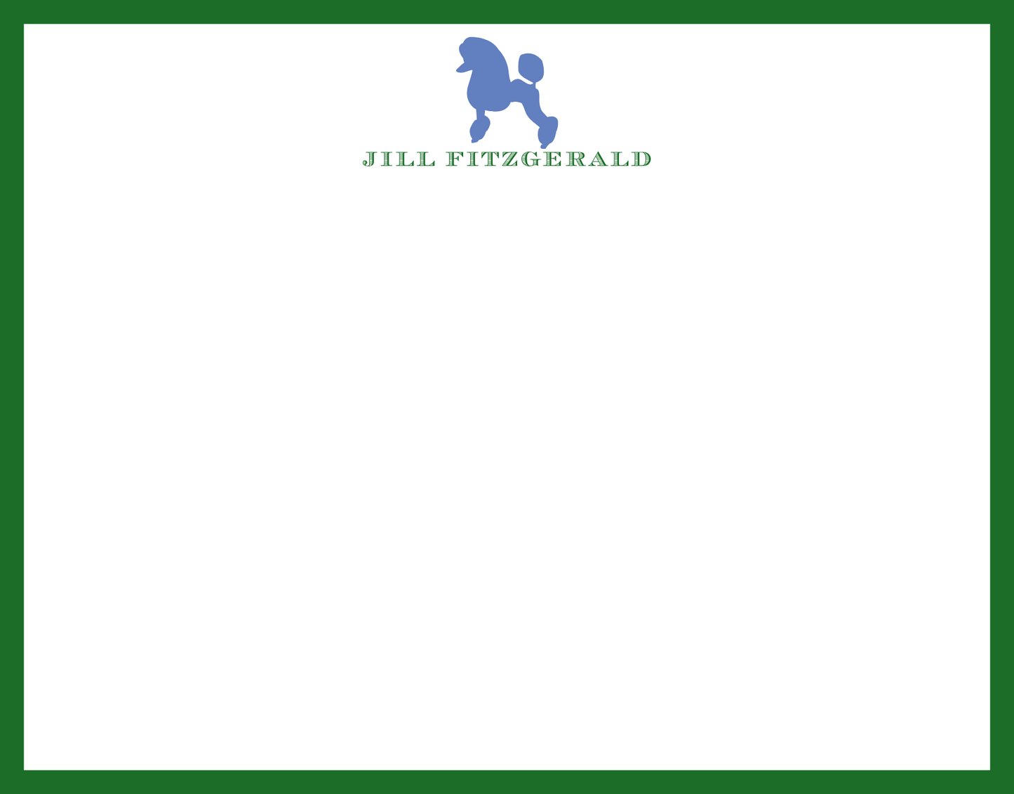 Mimi Paper Flat Note Personalized - Poodle