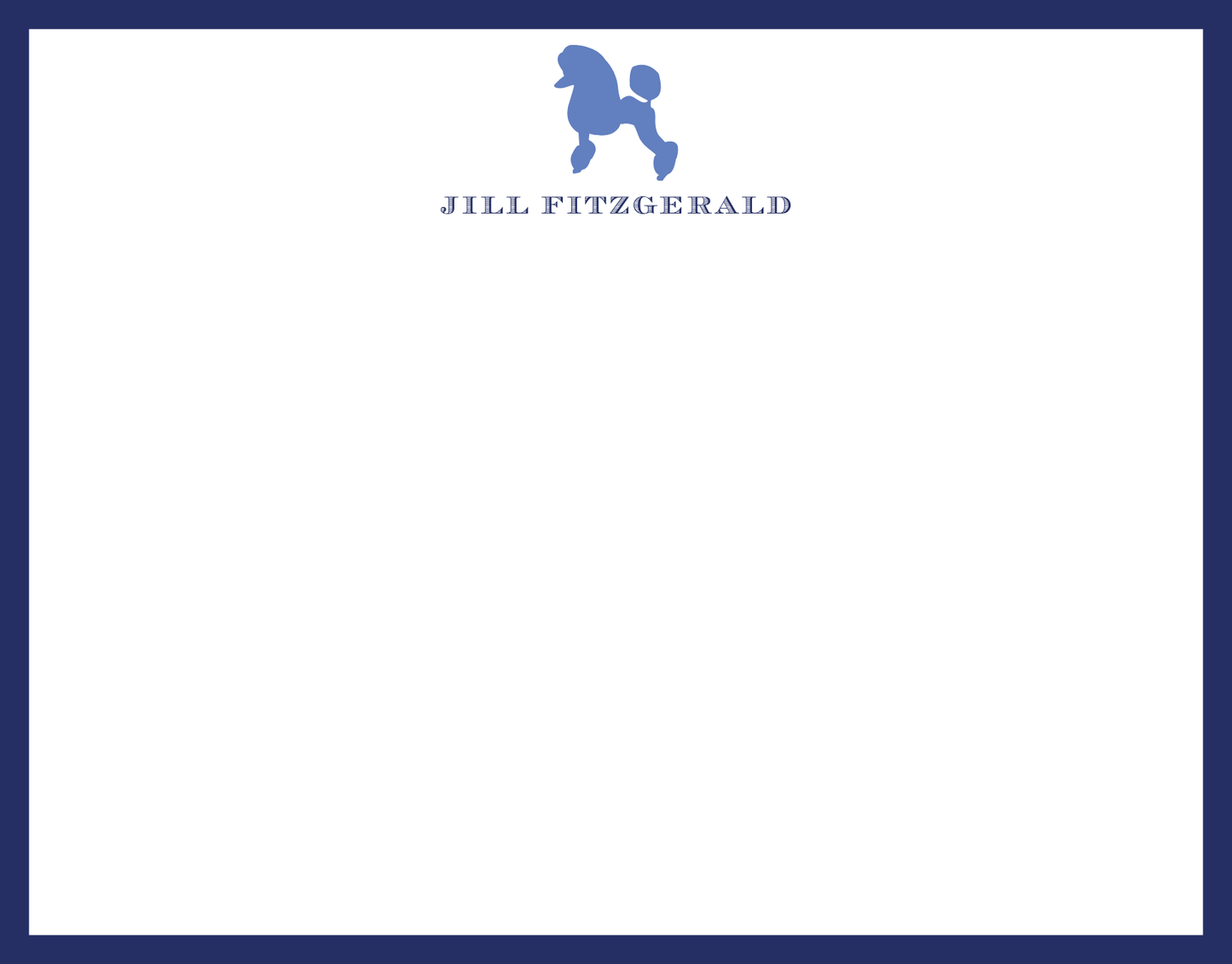 Mimi Paper Flat Note Personalized - Poodle