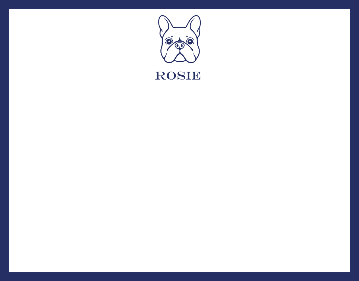 Mimi Paper Flat Note Personalized - Frenchie