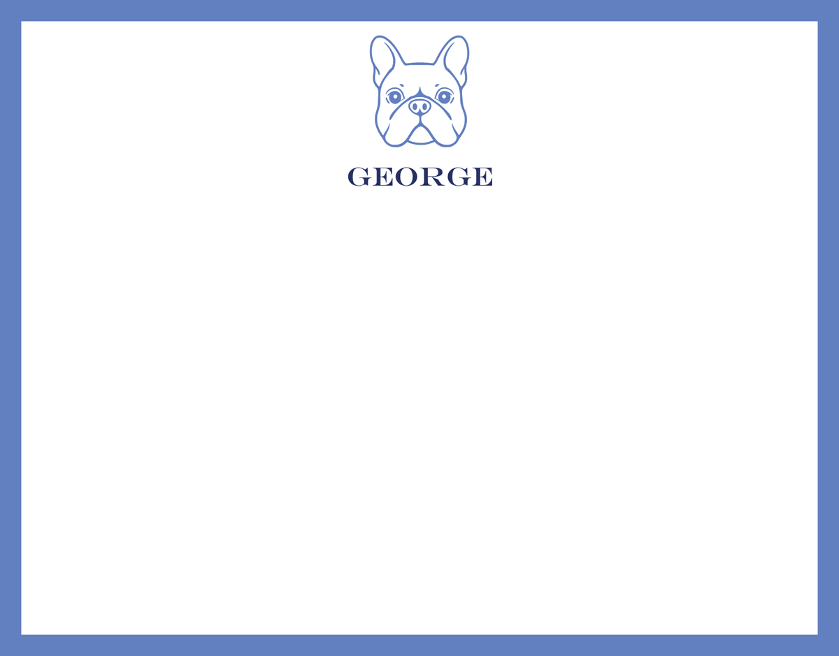 Mimi Paper Flat Note Personalized - Frenchie