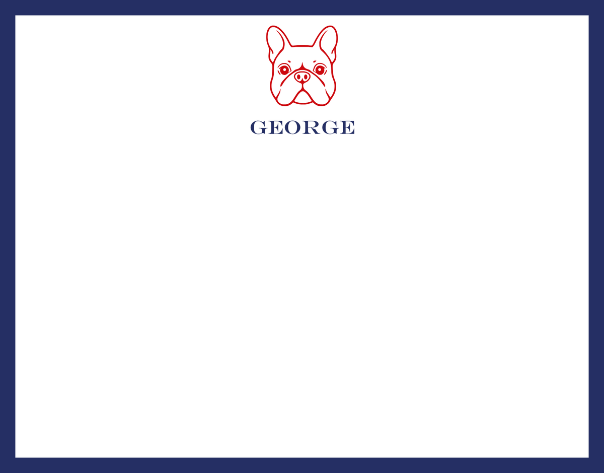 Mimi Paper Flat Note Personalized - Frenchie