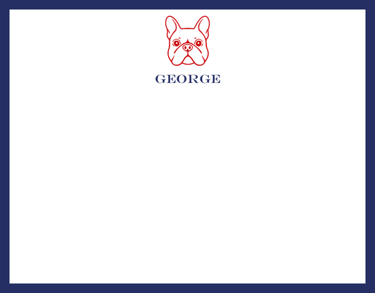 Mimi Paper Flat Note Personalized - Frenchie