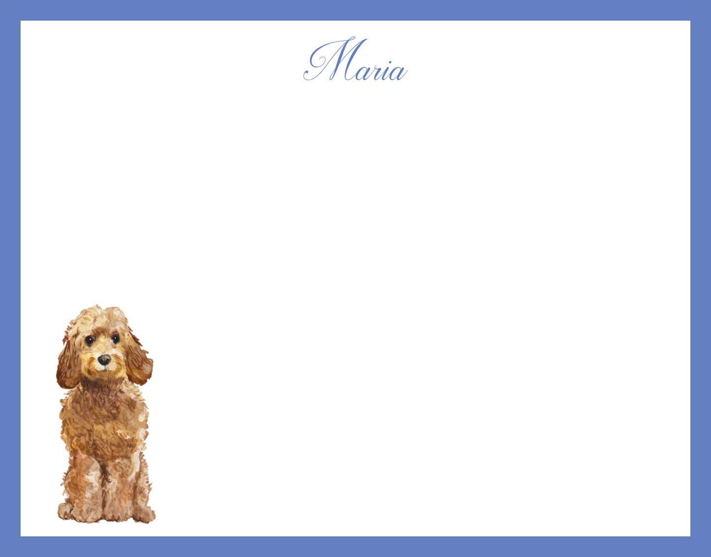 Mimi Paper Flat Note Personalized - Golden Doodle
